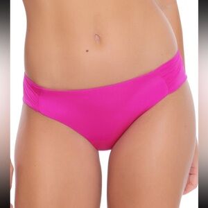 NWT Trina Turk Atlas‎ Orchid Shirred Side Hipster Bikini Bottom L39244 Size 8